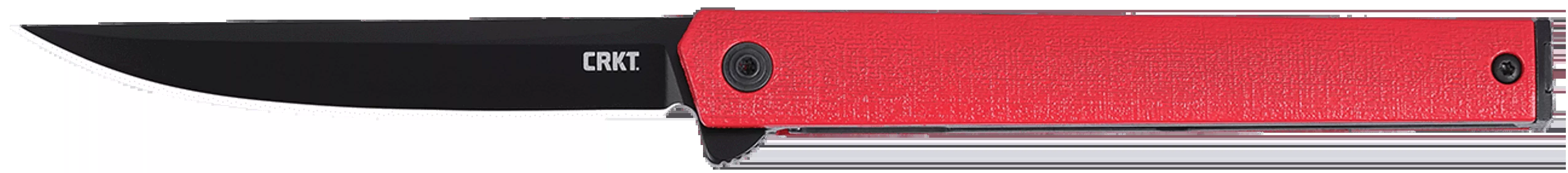Columbia River CEO Flipper Folding Knife, AUS-8A Stainless Steel, Red GRN Handle, 3.35 in Blade 7097RK