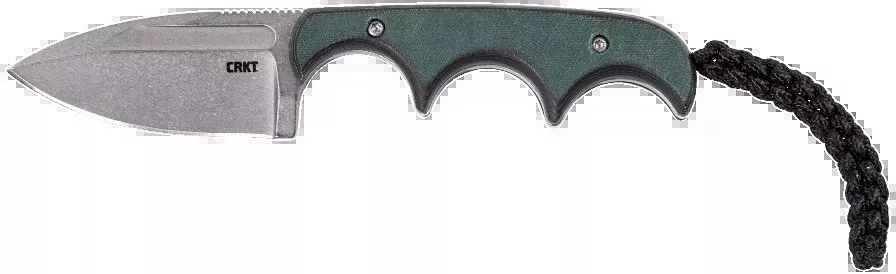 Columbia River Minimalist Spear Point Fixed Blade Knife, 2.15 in Stonewashed 8Cr13MoV Steel, Green Handle 2396