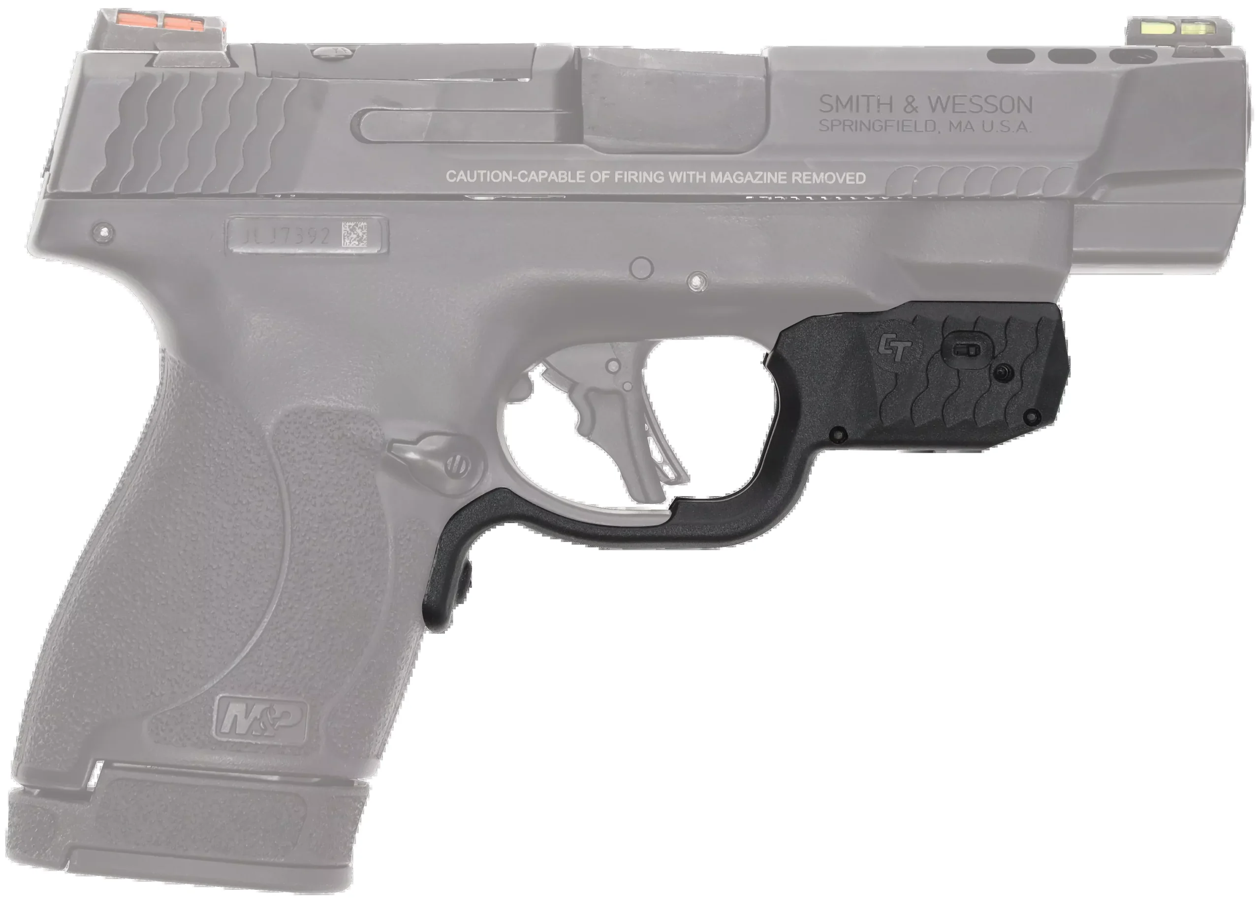 Crimson Trace Laserguard Red Laser Sight for S&W M&P Shield Plus, Black Polymer – 013000052
