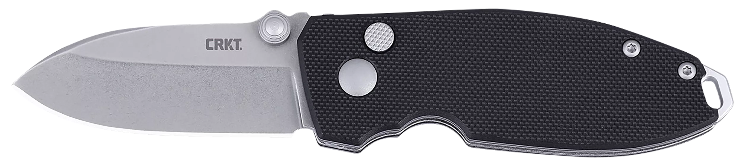CRKT 2474 SQUIDEDC 2.27" Folding Plain Stonewashed D2 Steel Blade, Black G10 Handle