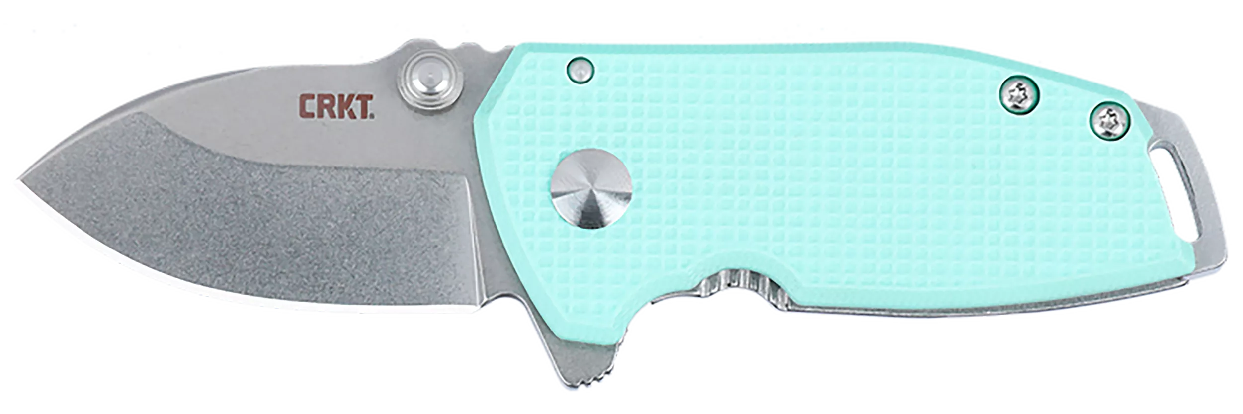 CRKT 2485B SQUIDCompact 1.75" Folding Drop Point Plain Stonewashed D2 Steel Blade, Blue G10/SS Handle