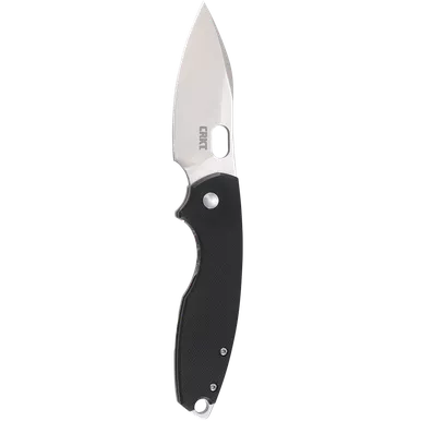 CRKT 5317D2 Jesper Voxnaes Pilar III Folding Knife - 2.967" D2 Stonewashed Plain Blade, Black G10 and Stainless Steel Handles, Frame Lock