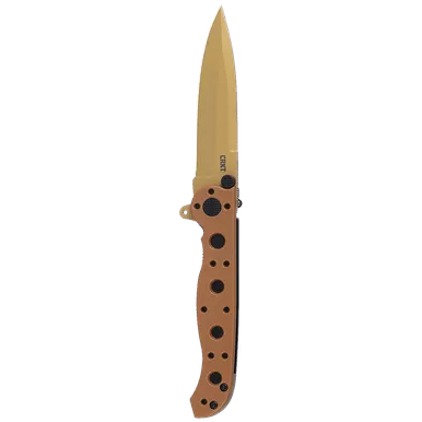 CRKT M16-01DZ Carson EDC Flipper Knife - 3.13" D2 Desert Tan Spear Point Plain Blade, Desert Tan Glass-Reinforced Nylon GRN Handles, Liner Lock