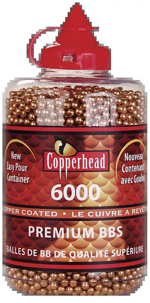 Crosman Copperhead .177 Copper-Coated Steel BBs, 6,000 Count Bottle w/ Easy-Pour Spout 0767