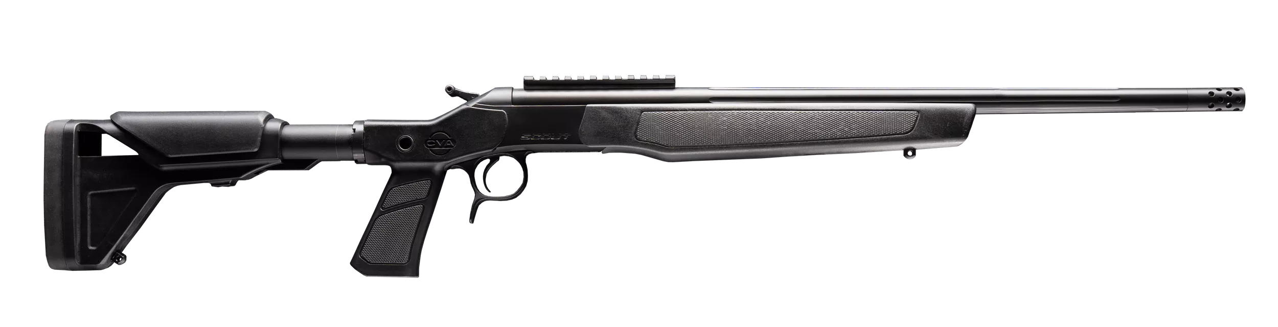 CVA CR4441XP Scout XP 400 Legend 1rd 20" Matte Stainless Steel Threaded Barrel & Receiver w/Picatinny Rail, Graphite Black Adjustable Synthetic Stock