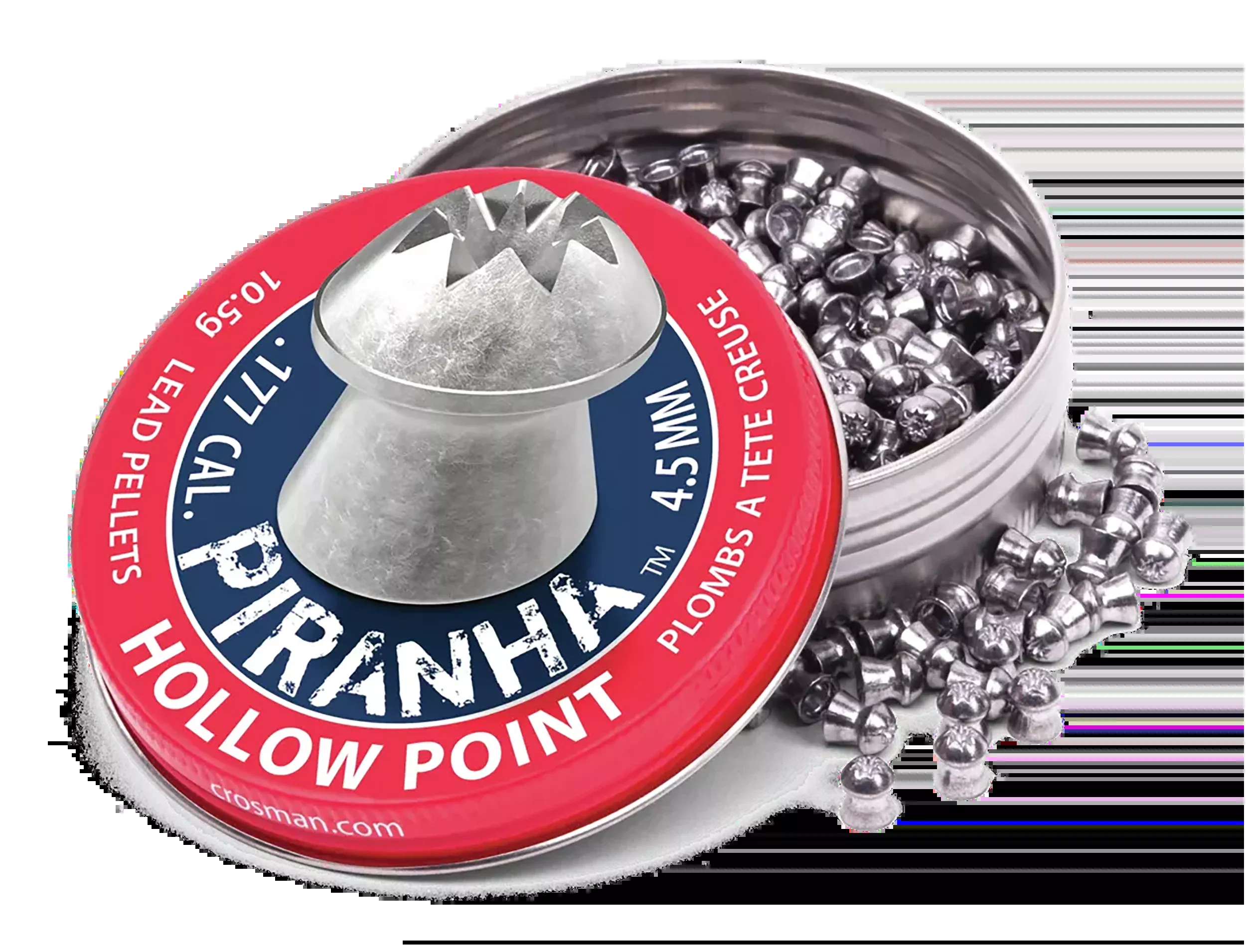 Daisy Piranha .177 Cal Lead Hollow Point Air Gun Pellets, 400 Count Tin LPPH76P