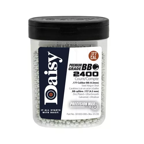 Daisy Products Precision Max .177 Cal Zinc-Plated Steel BBs 2400-Count Bottle DAS980024446