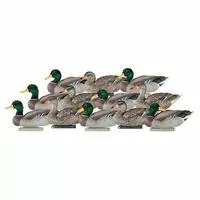 Dakota Decoysx- Treme Mallard Decoys, Flocked Head Drakes, 12 Pack