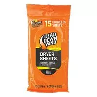 Dead Down Wind 1113 Dryer Sheets Odor Eliminator Odorless Scent Dryer Sheet 15 Per Pkg