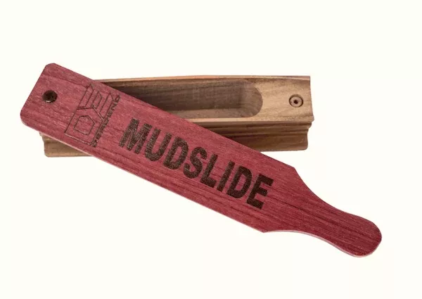 Dead End Game Calls Inc. Mudslide Box Turkey Call, Walnut Base & Purpleheart Paddle MB001