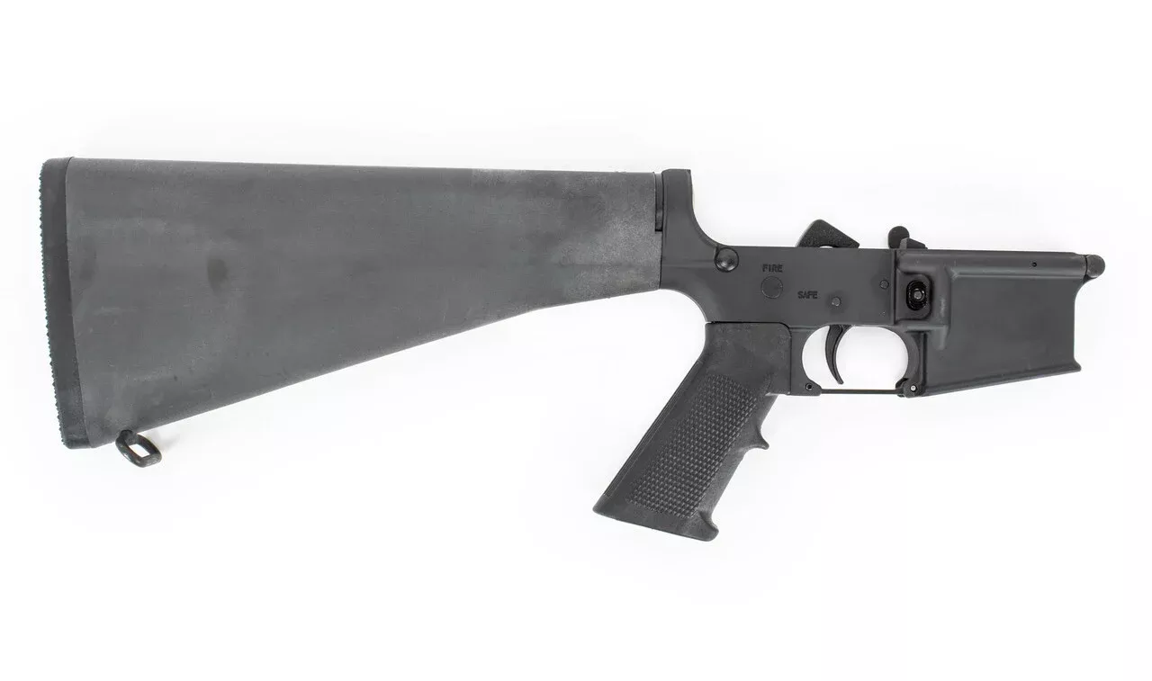 Del-Ton AR-15 5.56x45mm NATO Complete Lower Receiver with Fixed Mil-Spec Stock