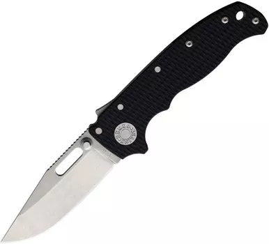 Demko AD20.5 Shark Lock Folding Knife - 3" CPM-S35VN Clip Point Blade, Textured Black G10 Handles - 20.5 S35VN CLIP BLK