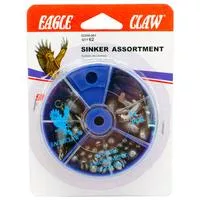Eagle Claw Sinker Assortment 62 Piece Plastic Case