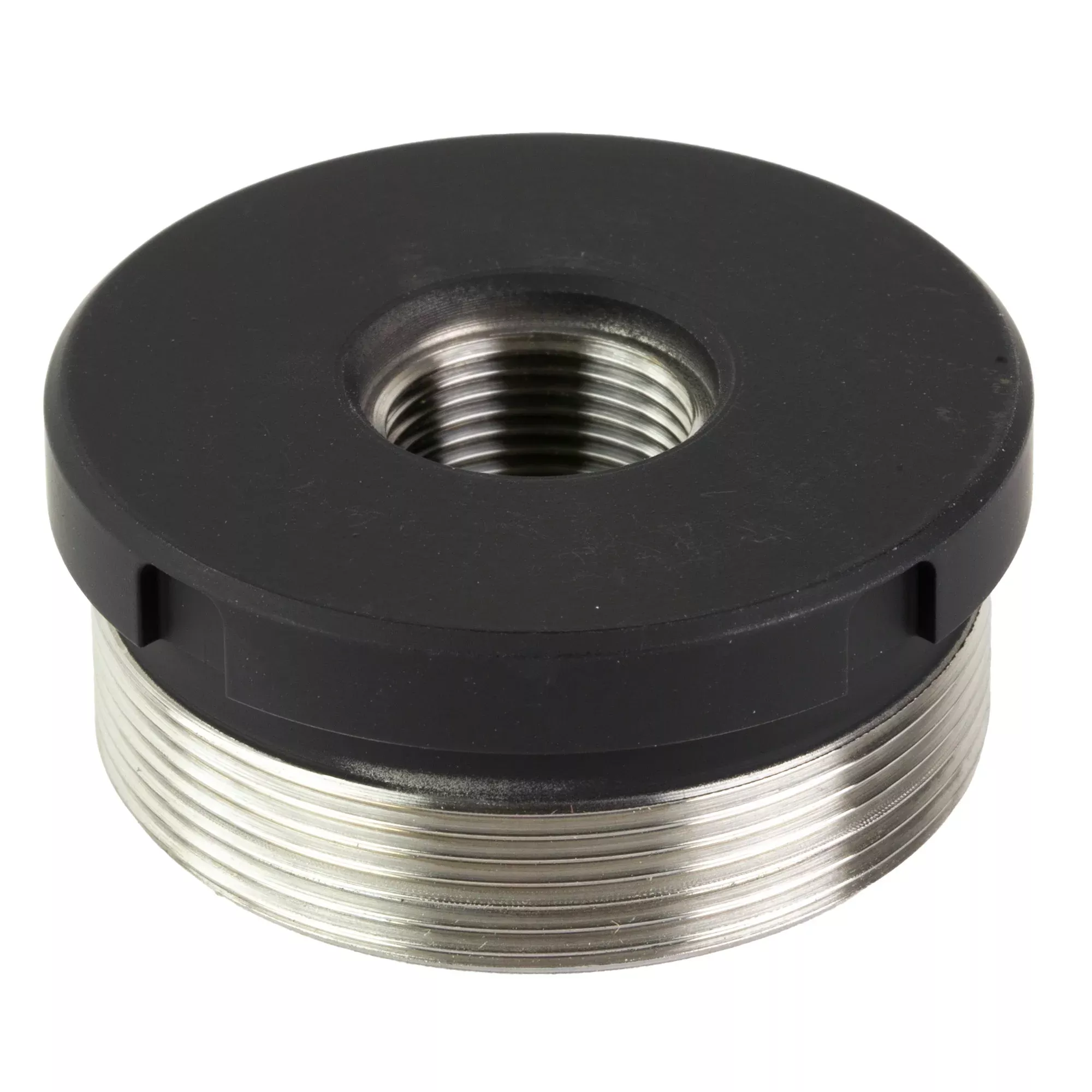 Energetic Armament Direct Thread Adapter, Titanium 1/2-28 to 1.375x24, Black Cerakote EA22