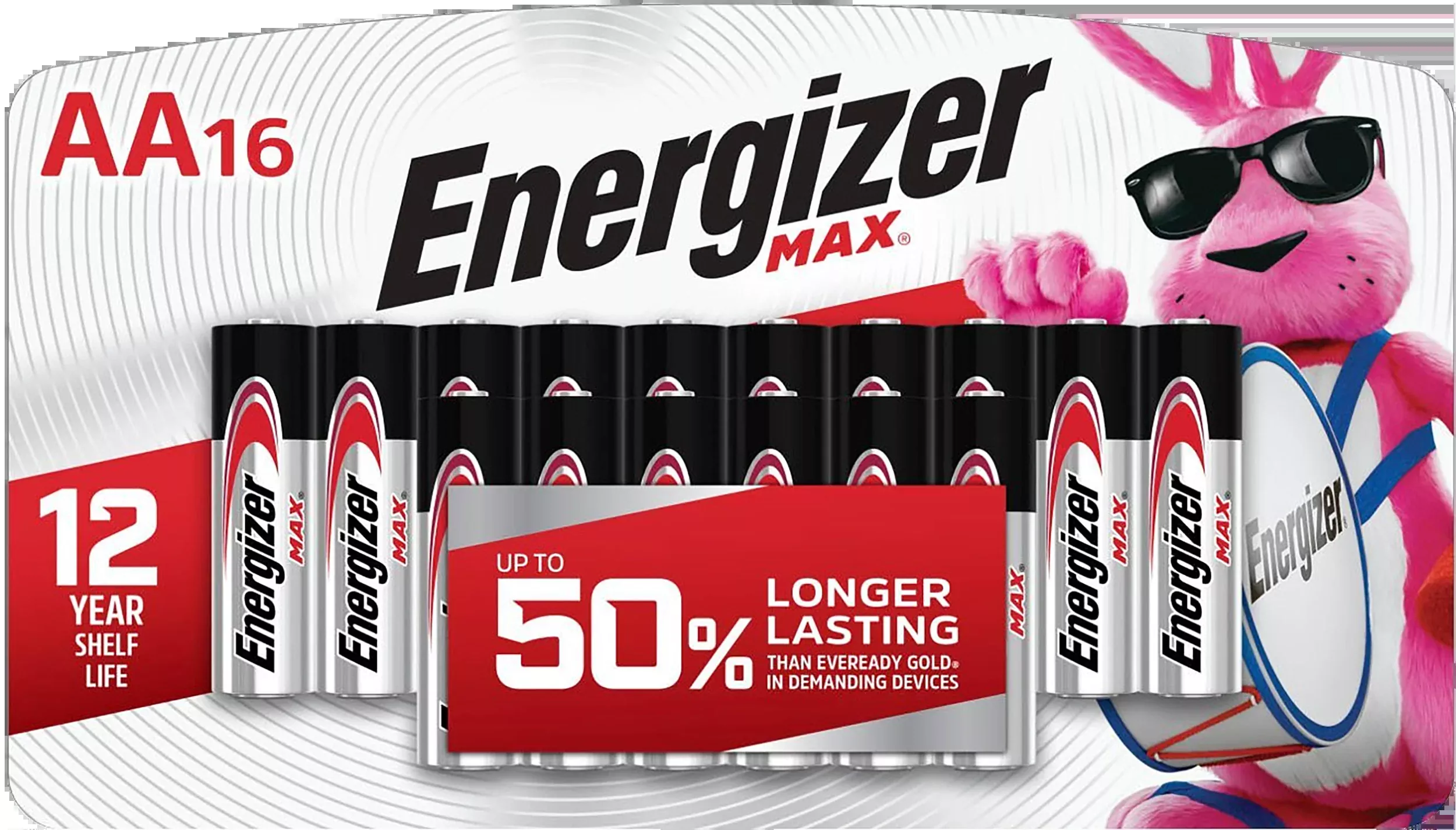 Energizer Max AA Alkaline Batteries, Leak-Resistant 10-Year Shelf Life, 16-Pack E91LP16
