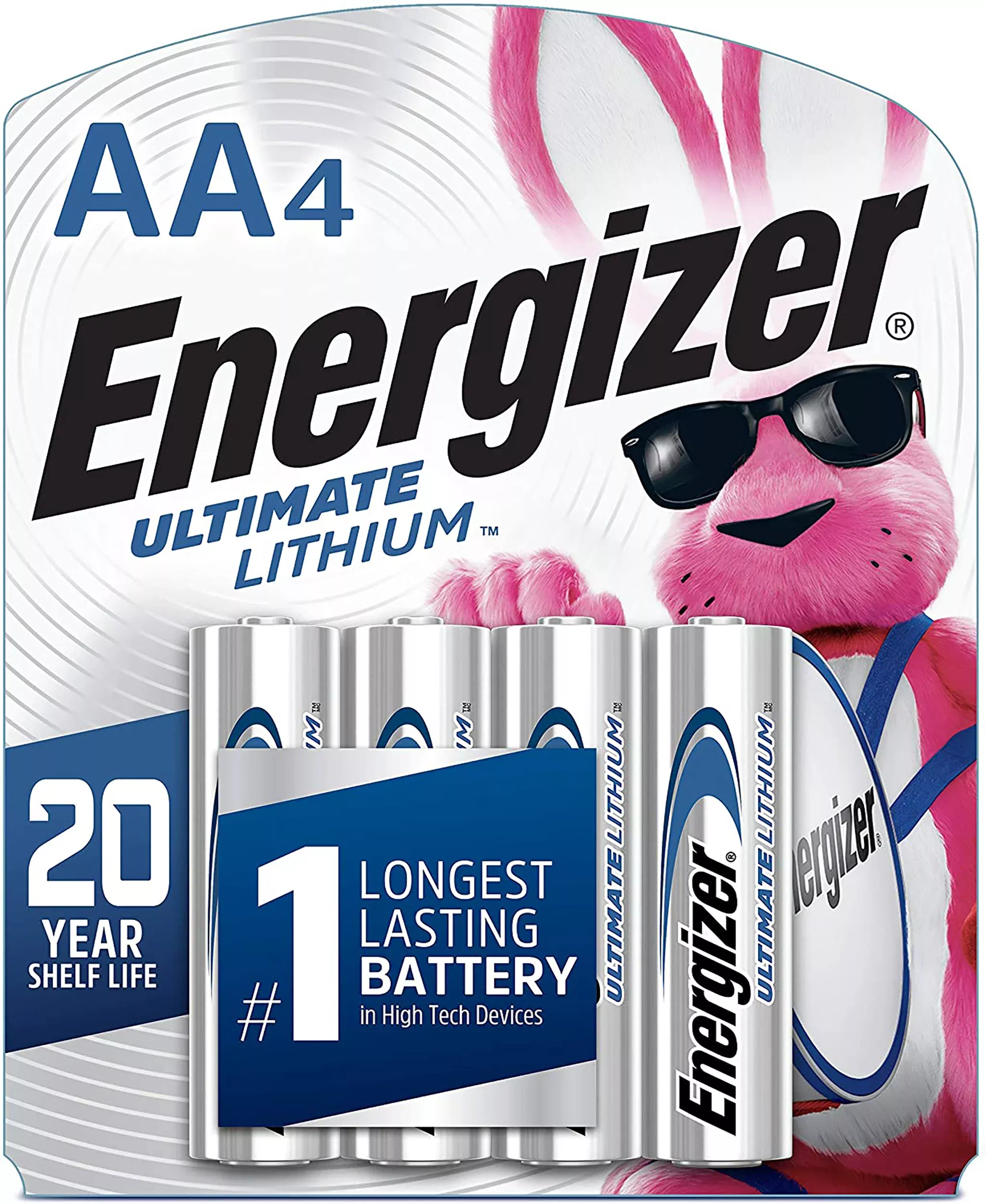Energizer Ultimate Lithium AA Batteries, 4-Pack, 1.5-Volt Leak-Resistant, Long Shelf Life L91SBP4H3