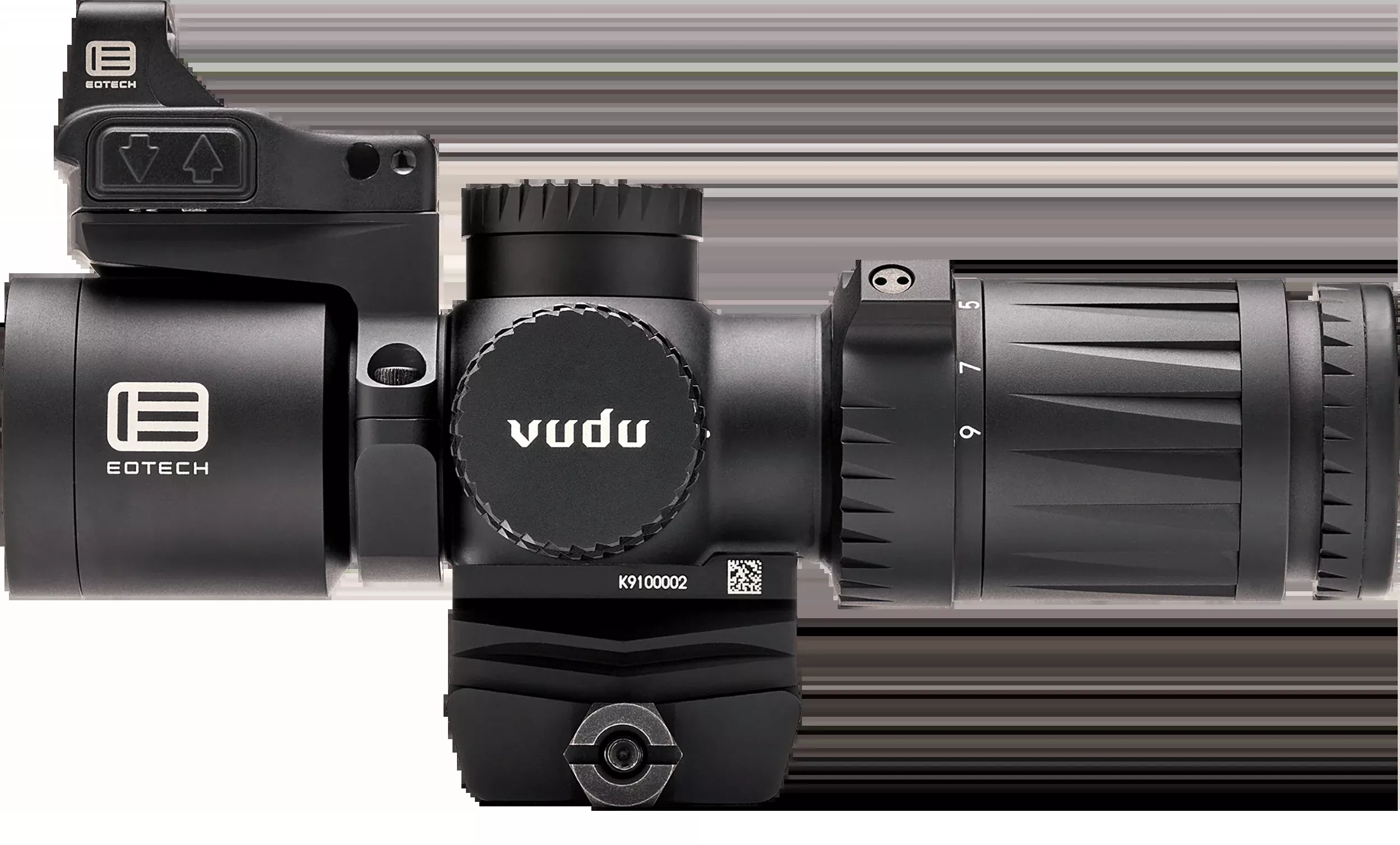 Eotech Vudu 3-9x32 Riflescope Kit, Second Focal Plane, Illuminated HC1 MOA Reticle, with EFLX & Ring Mount VDU3-9PKG1