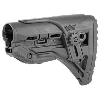 F.A.B. Defense M4/M16 Shock Absorbing Buttstock With Cheek Rest - Fits AR Rifles, Black