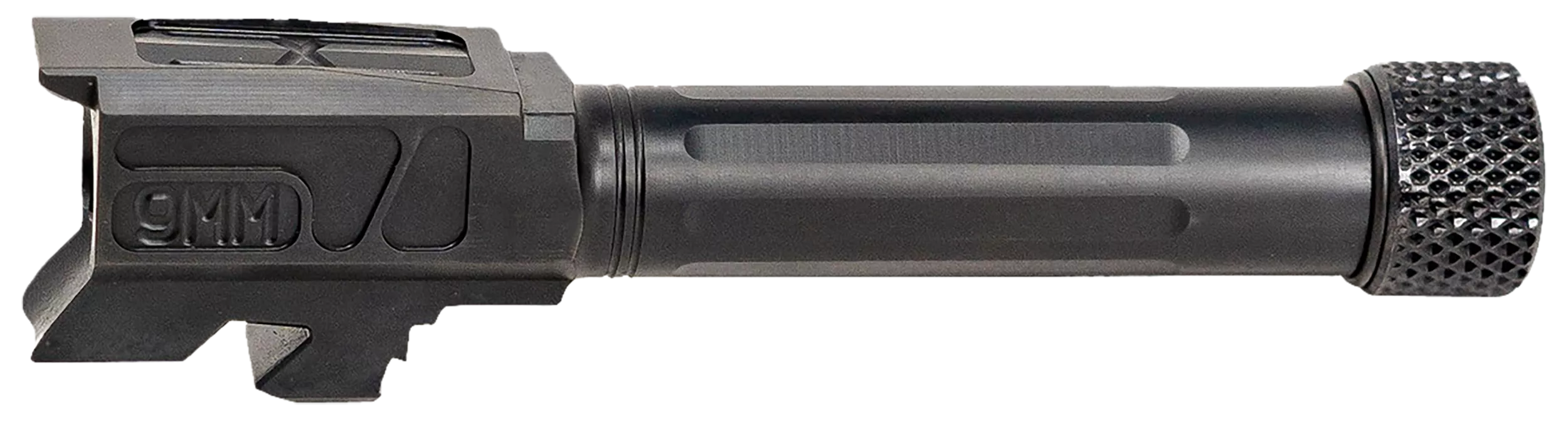 Faxon Firearms GB910N43SGQT Match Series9mm Luger Compatible w/Glock 43/43X, Fluted Threaded Black Nitride Stainless Steel