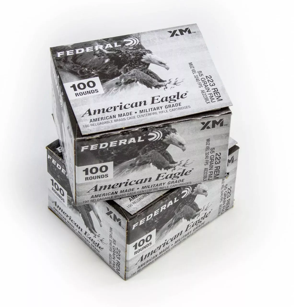 Federal 223REM 55gr FMJBT SP 200rd Quick Pack