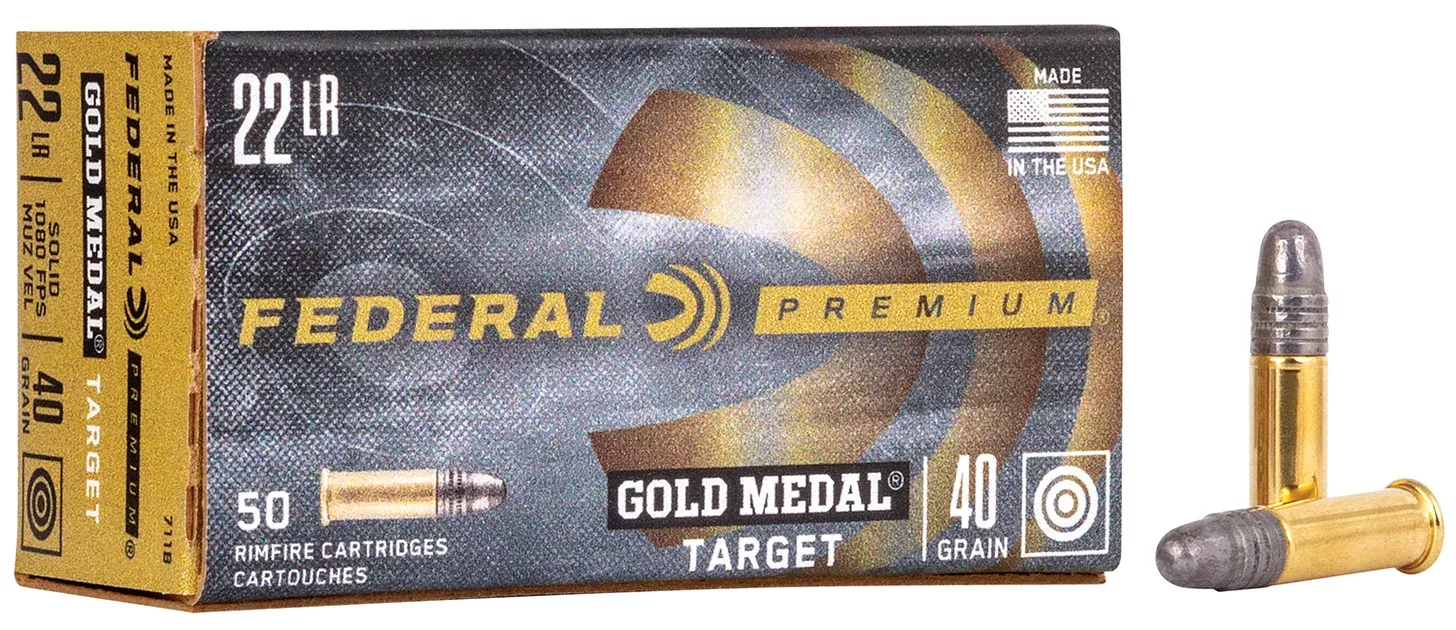 Federal 711B Gold Medal22LR 40gr Lead Round Nose 50 Per Box/100 Case