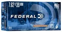 Federal 76239b Power- Shok 7.62x39mm 123 Gr Jacketed Soft Point (Jsp) 20 Per Box/10 Cs
