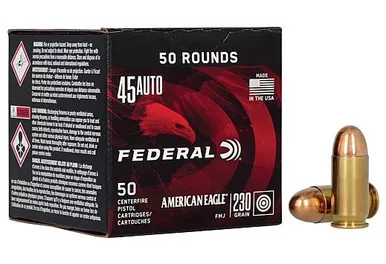 Federal American Eagle 45ACP 230 Grain FMJ - 50 Rounds per Box