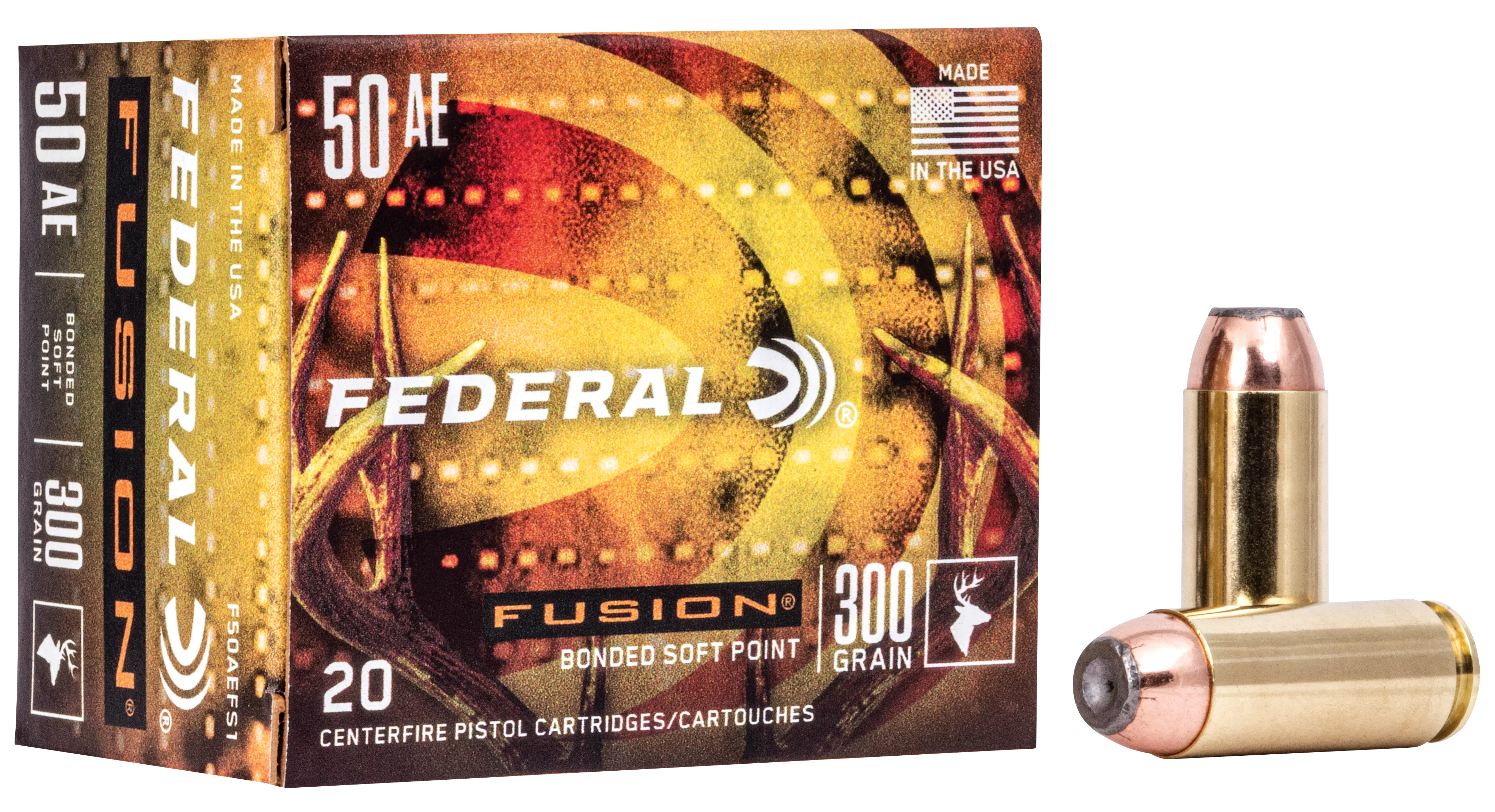 Federal F50AEFS1 Fusion Handgun 50AE 300gr Fusion Soft Point 20 Per Box/10 Case
