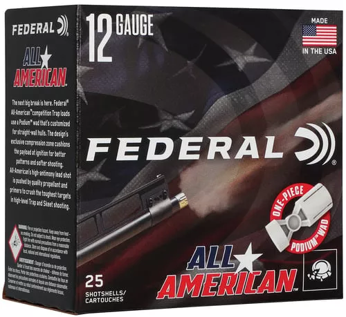 Federal FAA12L75 All-American12Gauge 2.75" 1 1/8oz 7.5Shot 25 Per Box/10 Case