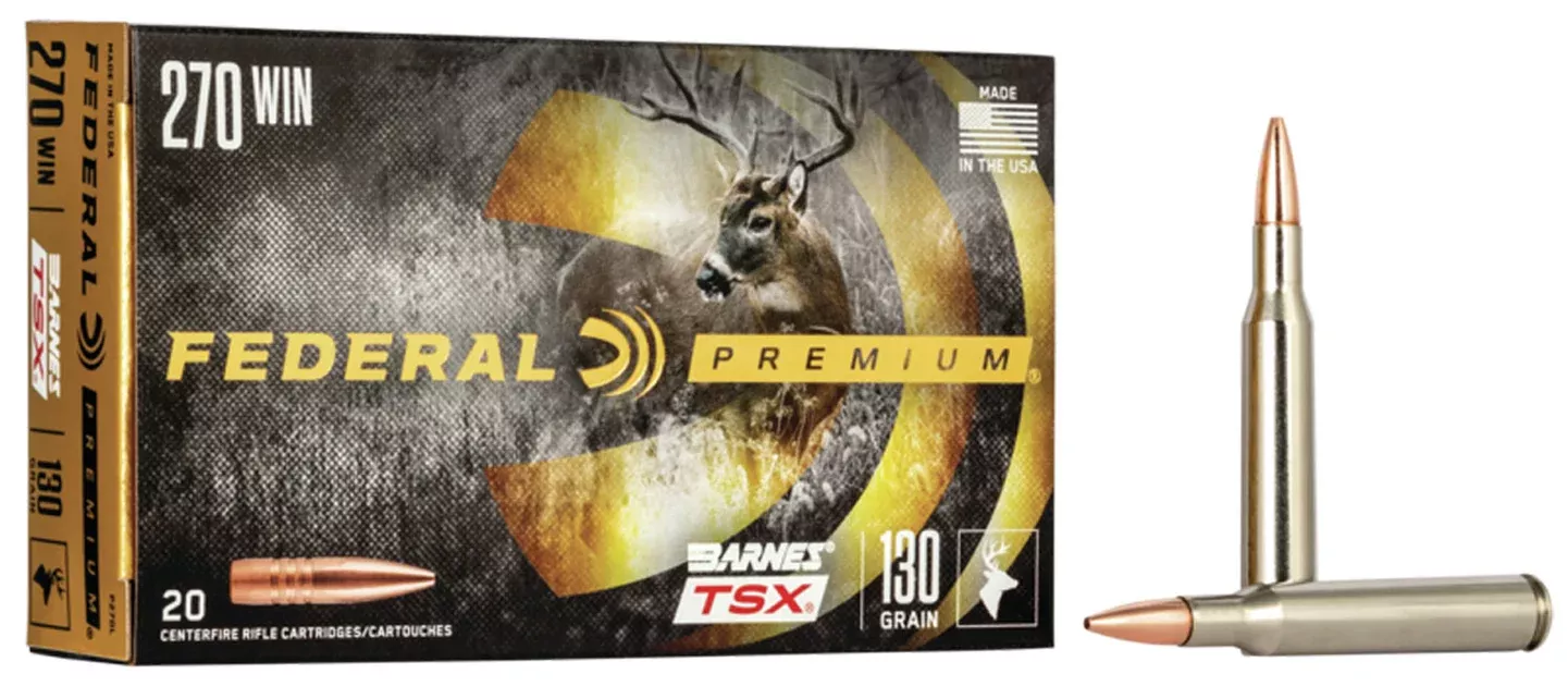 Federal P270L Premium270Win 130gr Barnes TSX 20 Per Box/10 Case