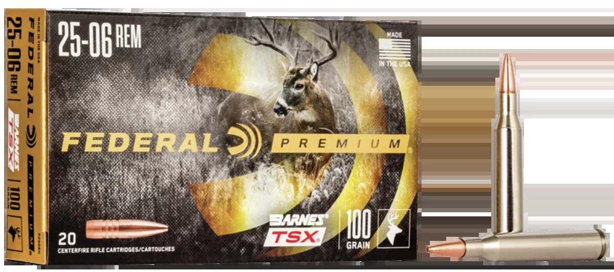 Federal Premium 25-06 Rem 100gr Barnes TSX 20rd - Box or Case