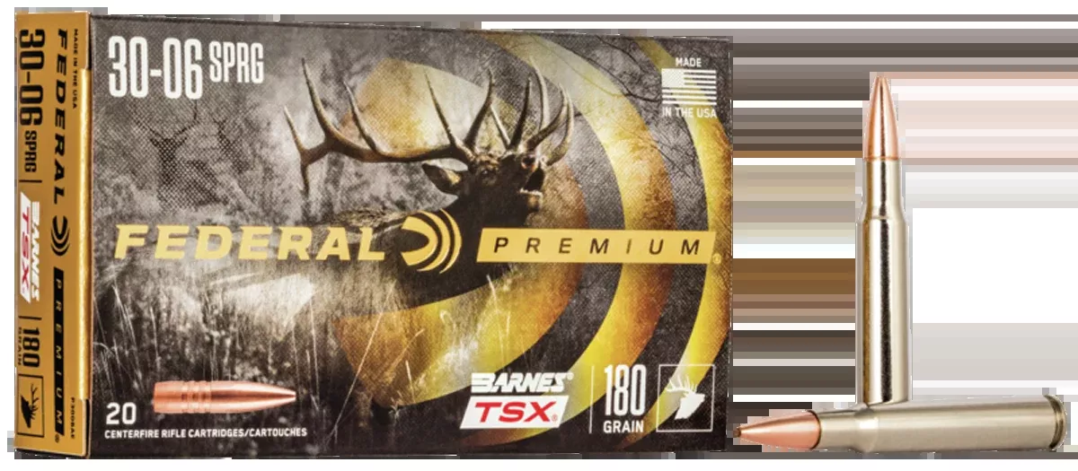 Federal Premium 30-06 Springfield 180gr Barnes TSX 20rd - Box or Case