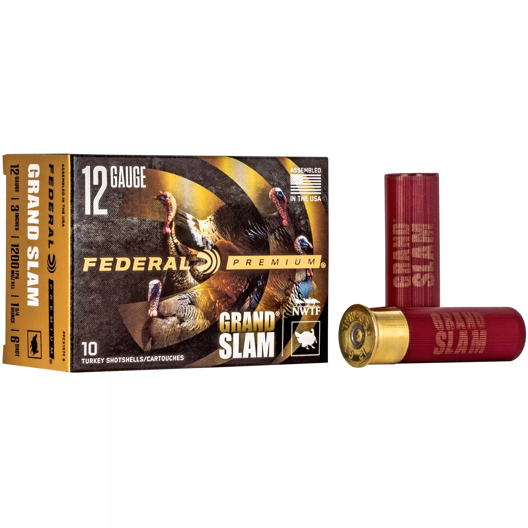 Federal Premium Grand Slam Turkey 12 Gauge 3in #6 Copper-Plated Lead 1 3/4 oz 1200 fps PFCX157F6