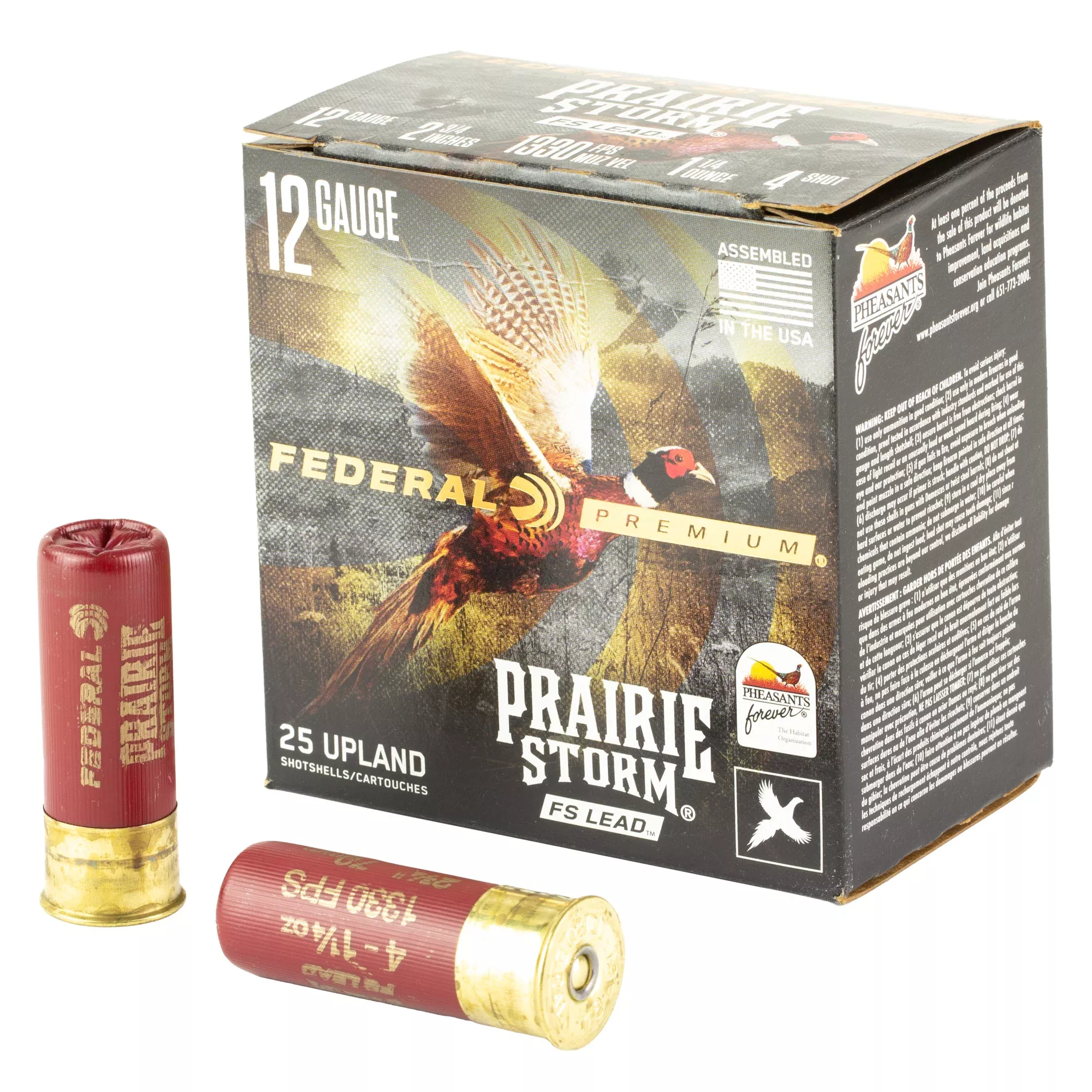 Federal Premium Prairie Storm FS Lead 12 Gauge 2-3/4in #4 Shot 1330 fps PFX126FS 4