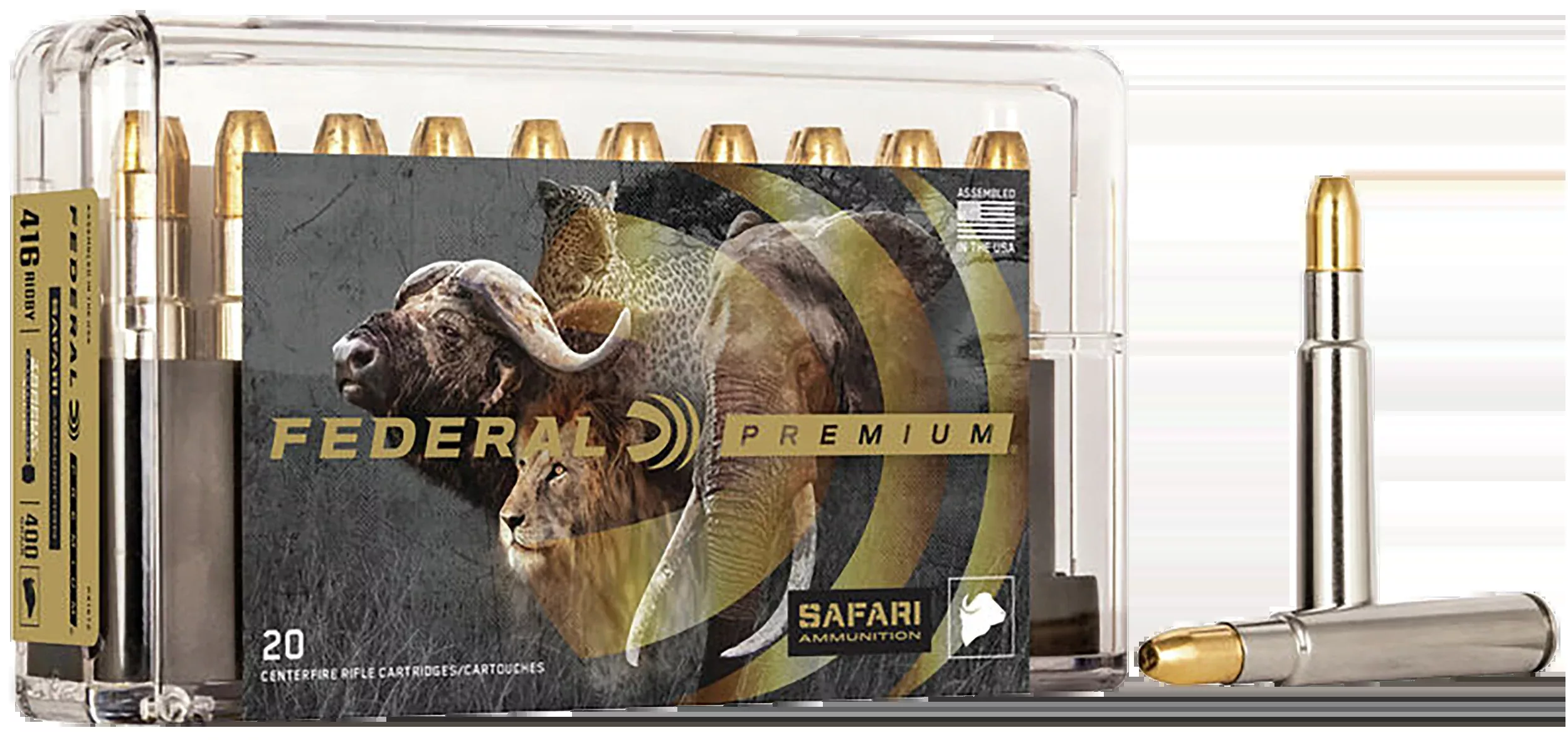 Federal Premium Safari Cape-Shok 416 Rigby 400gr Trophy Bonded Sledgehammer Solid - Box or Case