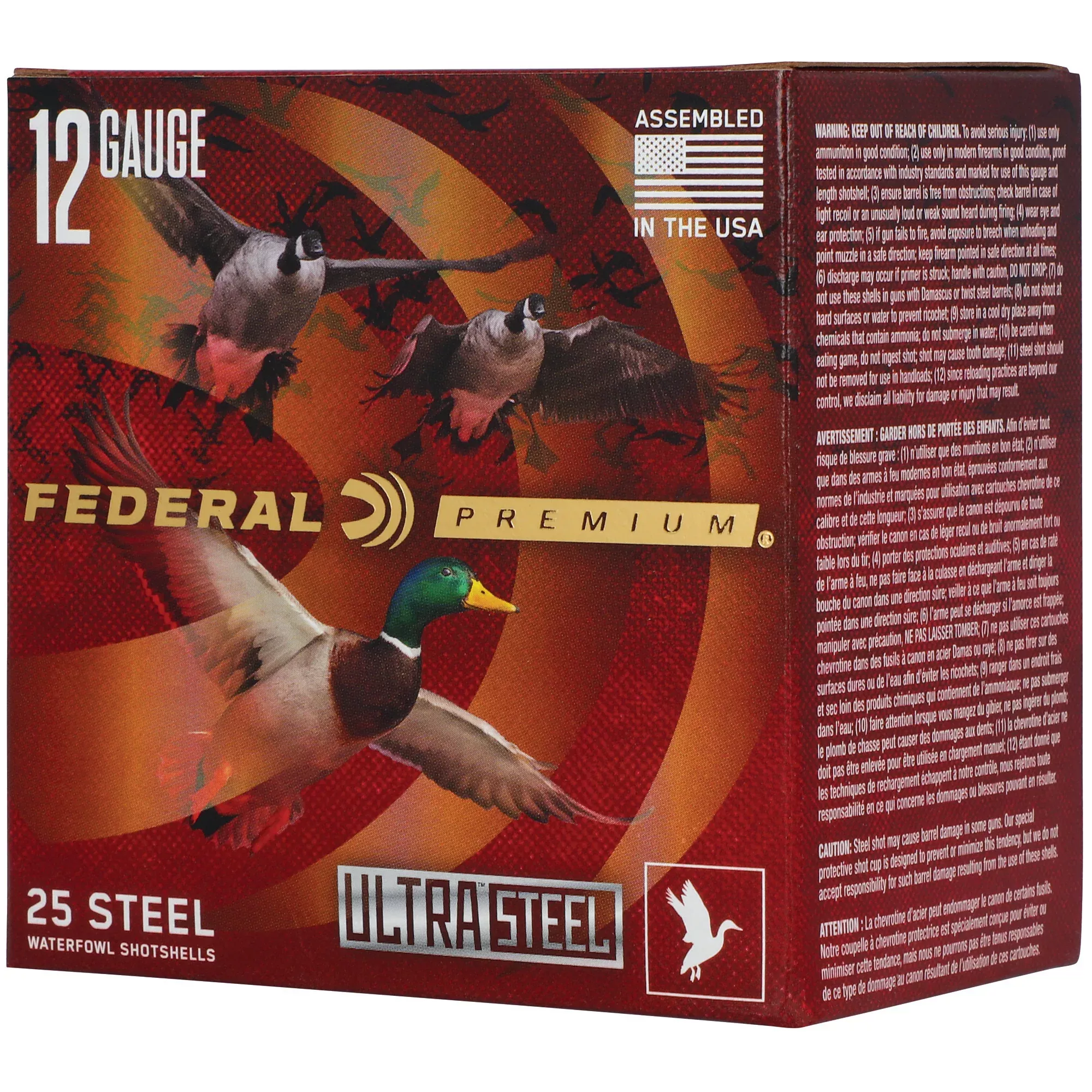 Federal Premium Ultra Steel 12 Gauge 3-Inch BB 1-1/4oz Waterfowl Shotshells PWUX142 BB