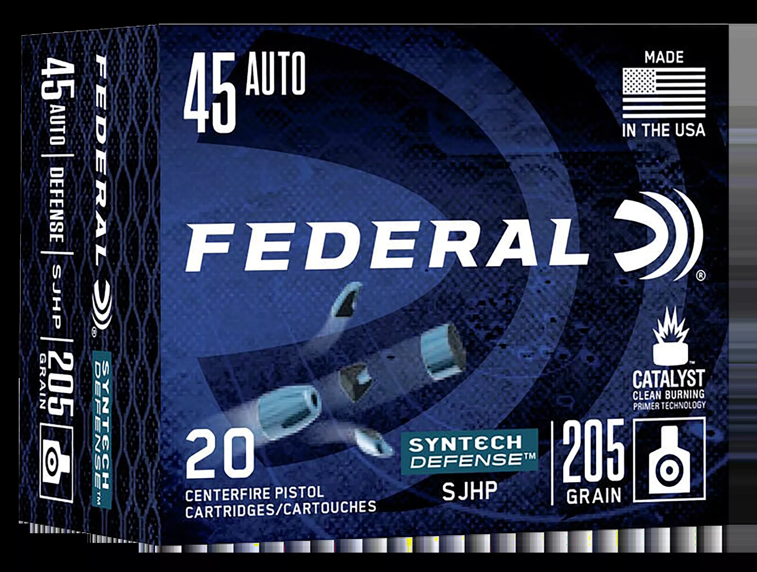 Federal S45SJT1 Syntech Defense 45ACP 205gr Segmented Jacketed Hollow Point 20 Per Box/10 Case