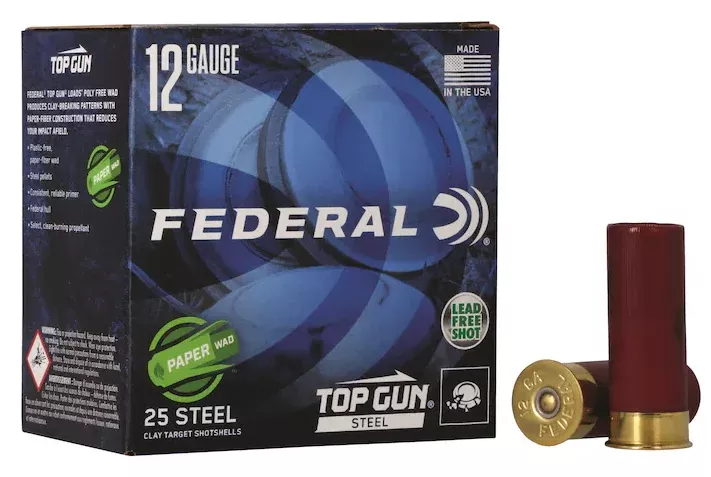 Federal Top Gun Ammunition 12 Gauge 2-3/4″ 1-1/8 oz #7-1/2 Non-Toxic Steel Shot Paper Wad