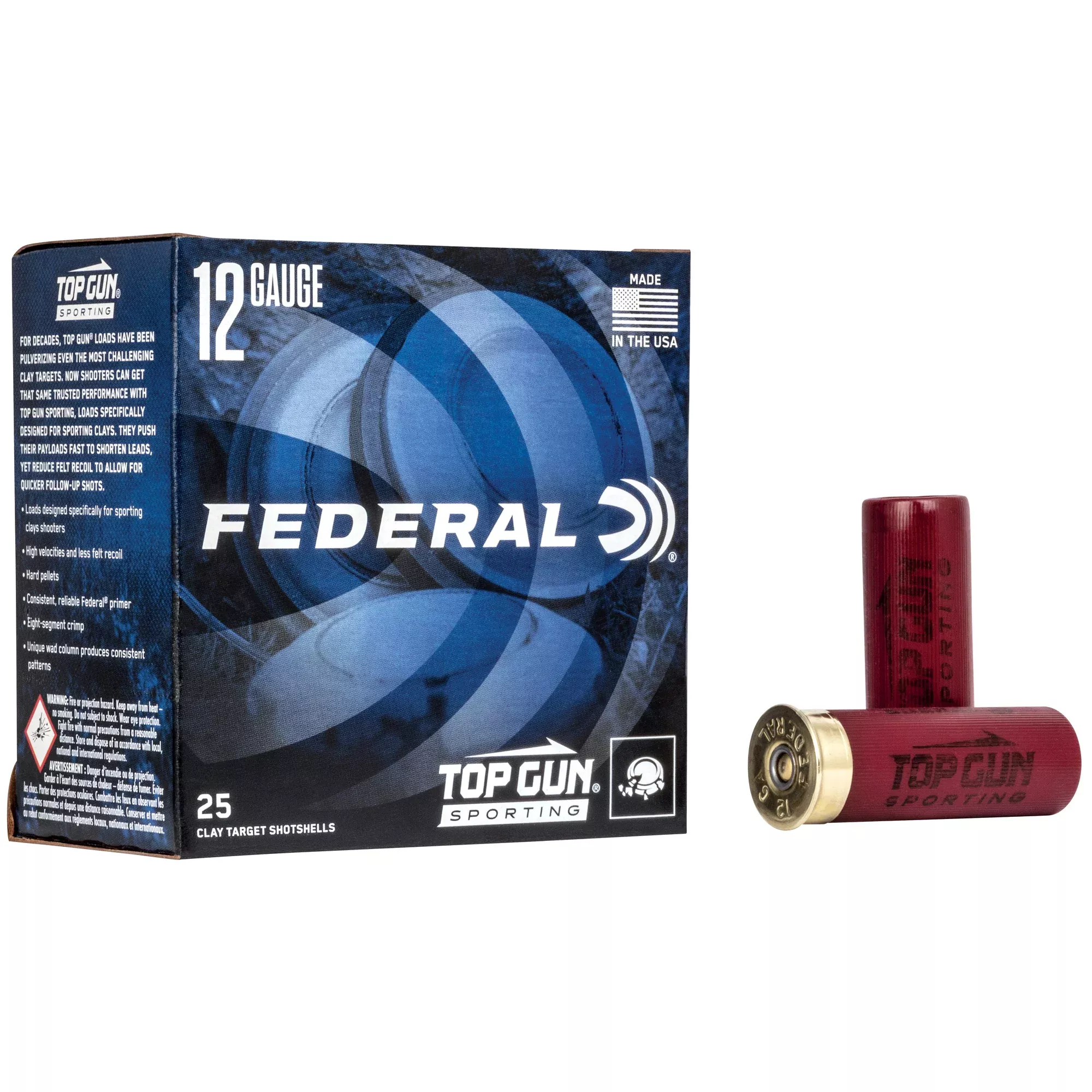 Federal Top Gun Sporting 12 Gauge 2.75in #7.5 1 oz 25rd Shotshell Ammo TGS12875