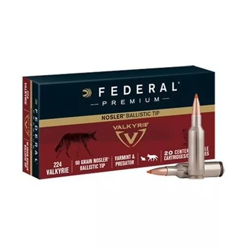 Federal Vital Shok .224 Valkyrie 60gr Nosler Ballistic Tip 20 Round Box