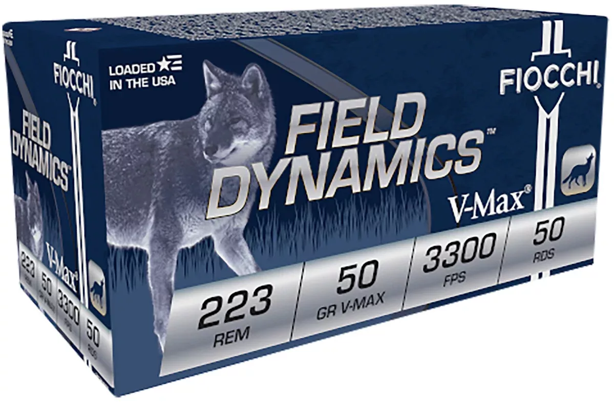 Fiocchi 223HVA20 Field Dynamics223Rem 50gr V-Max 20 Per Box/10 Case