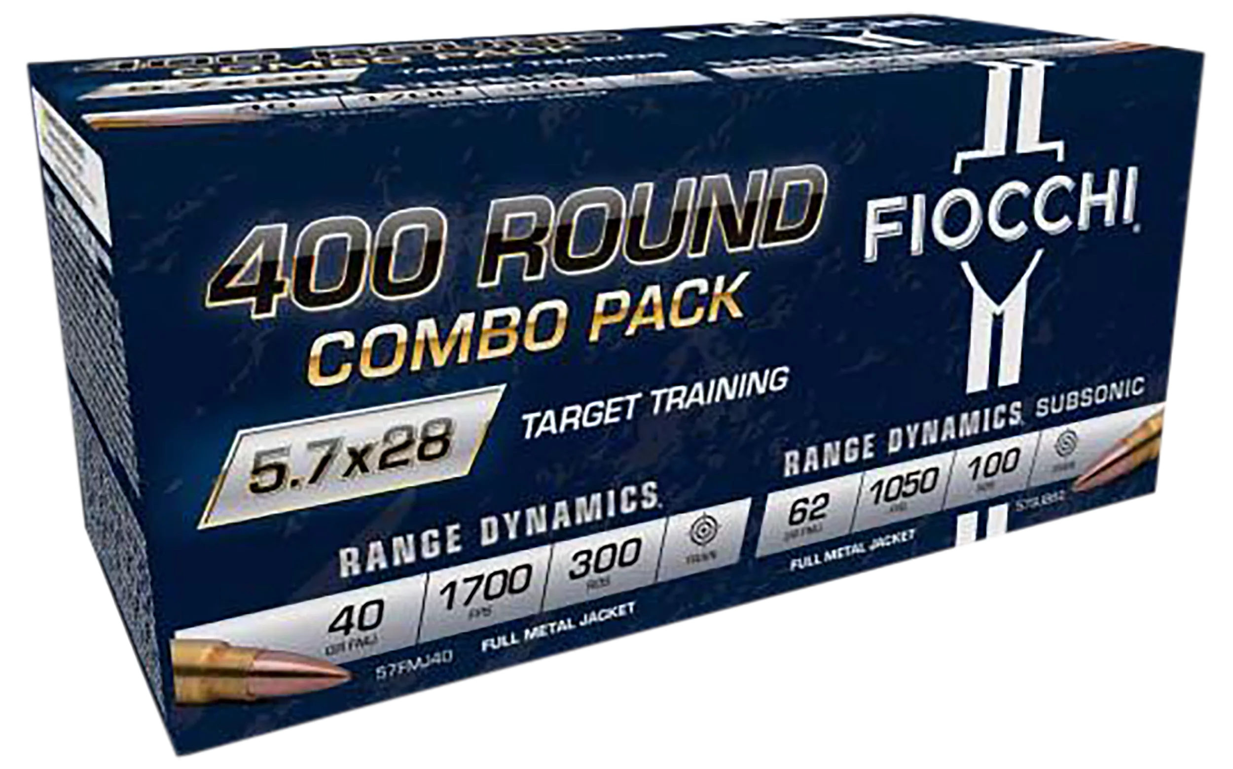 Fiocchi 57COMSUB Hyperformance5.7x28mm Full Metal Jacket 400rds *Combo Pack