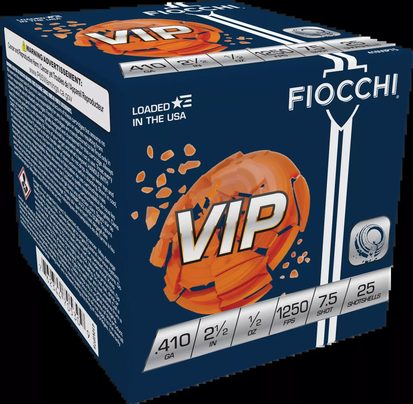 Fiocchi Exacta Target VIP 410 Gauge 2.5in 1/2oz #7.5 Lead Shot Shotshells 410VIP75