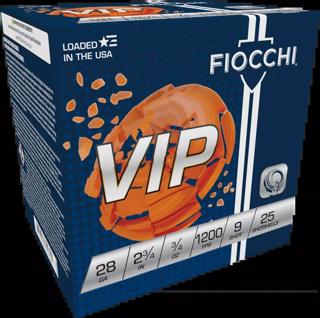 Fiocchi Exacta VIP Target 28 Gauge 2-3/4in 3/4oz #9 Lead 1200 FPS Shotshells 28VIP9