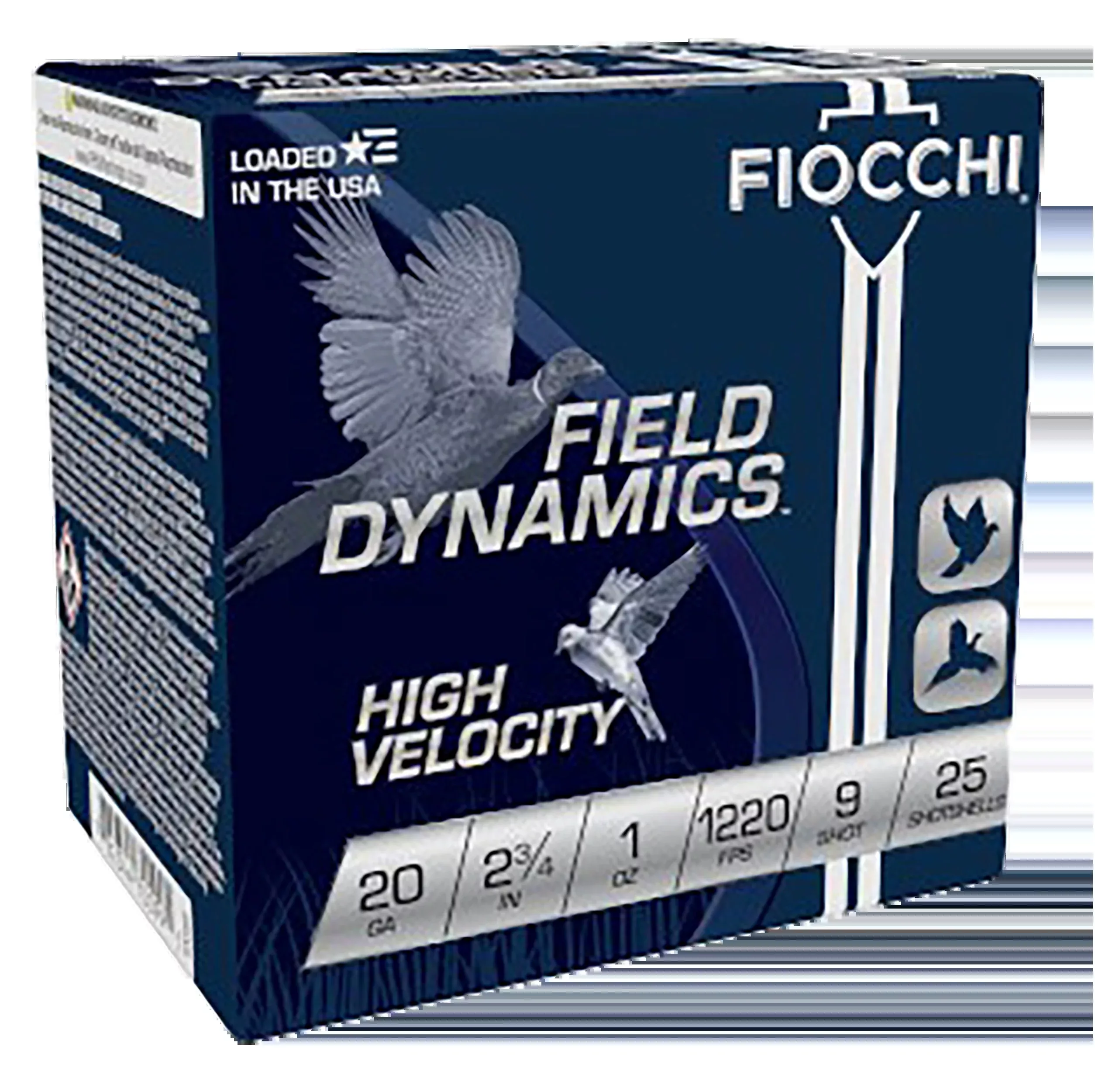 Fiocchi Field Dynamics High Velocity 20 Gauge 2.75in 1oz #9 Shot Shotshells 20HV9
