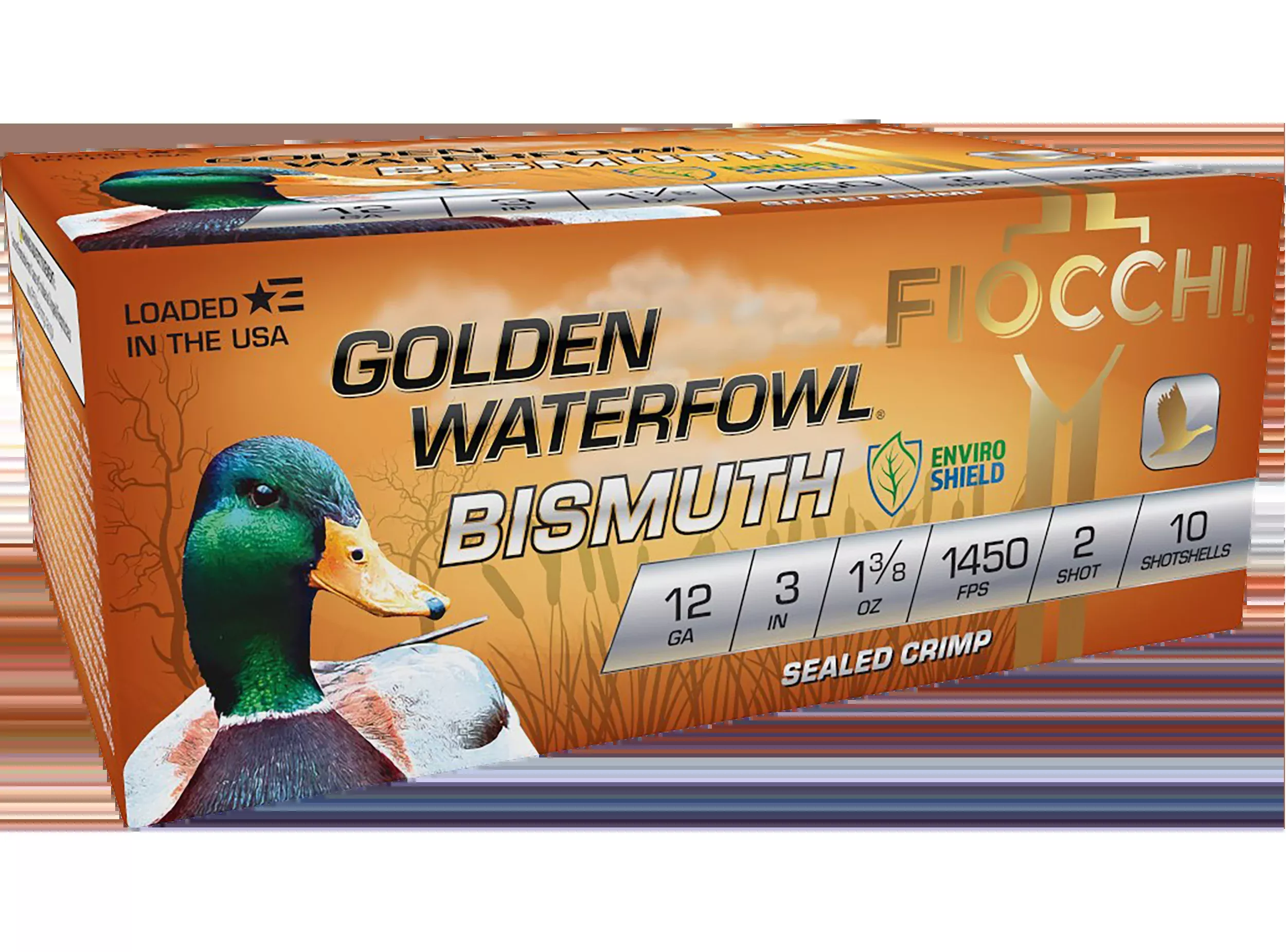 Fiocchi Golden Waterfowl Bismuth 12 Gauge 3 Inch #2 Shot 1-3/8 oz 1450 FPS 123GB2