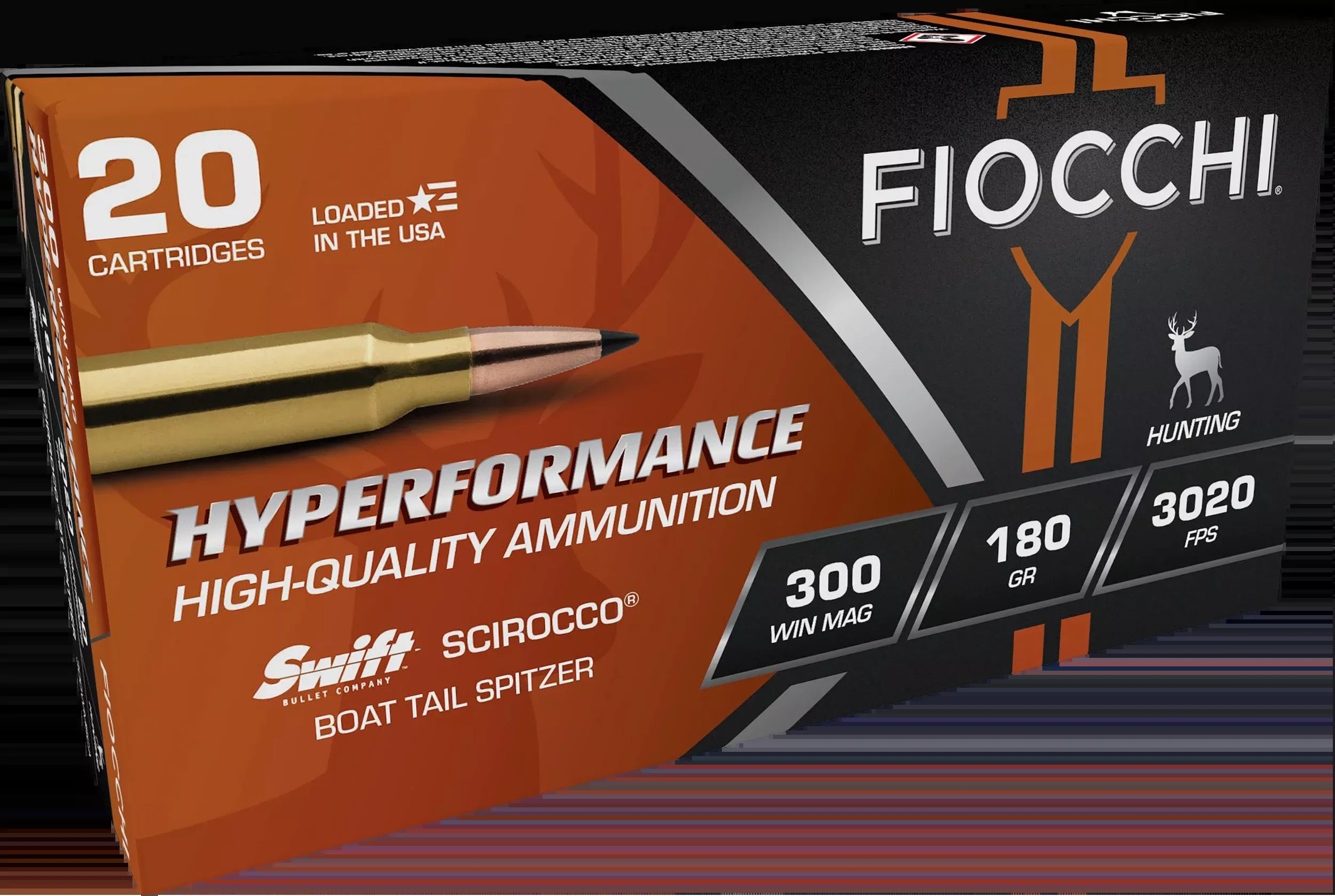 Fiocchi Hyperformance .300 Winchester Magnum 180gr Swift Scirocco II Boat Tail Ammo 300WMSCA