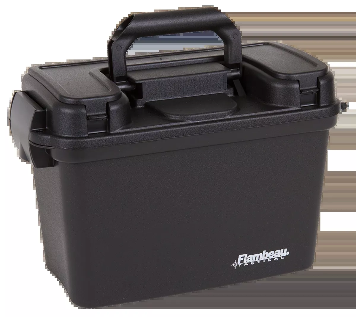 Flambeau Tactical Dry Box – Black Polymer, Removable Tray & Lid Storage, Water-Resistant, 6430SD
