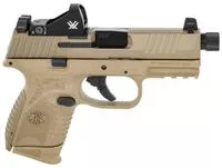 Fn 66100797 509 Compact Tactical 9mm Luger 4.32 " Threaded Barrel, 12 + 1/24 + 1, Fde Polymer Frame W/Mounting Rail, Optic Cut Fde Stainless Steel Slide, Includes Viper Red Dot