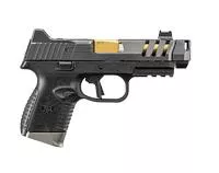 Fn 66101347 509 Cc Edge 9mm Luger 12 + 1/15 + 1 (2) 4.20 " Threaded Gold Barrel, Black Frame, Graphite Optic & Lightening Cut Slide, Optic Height Fiber Optic Sights, Compensator (No Manual)